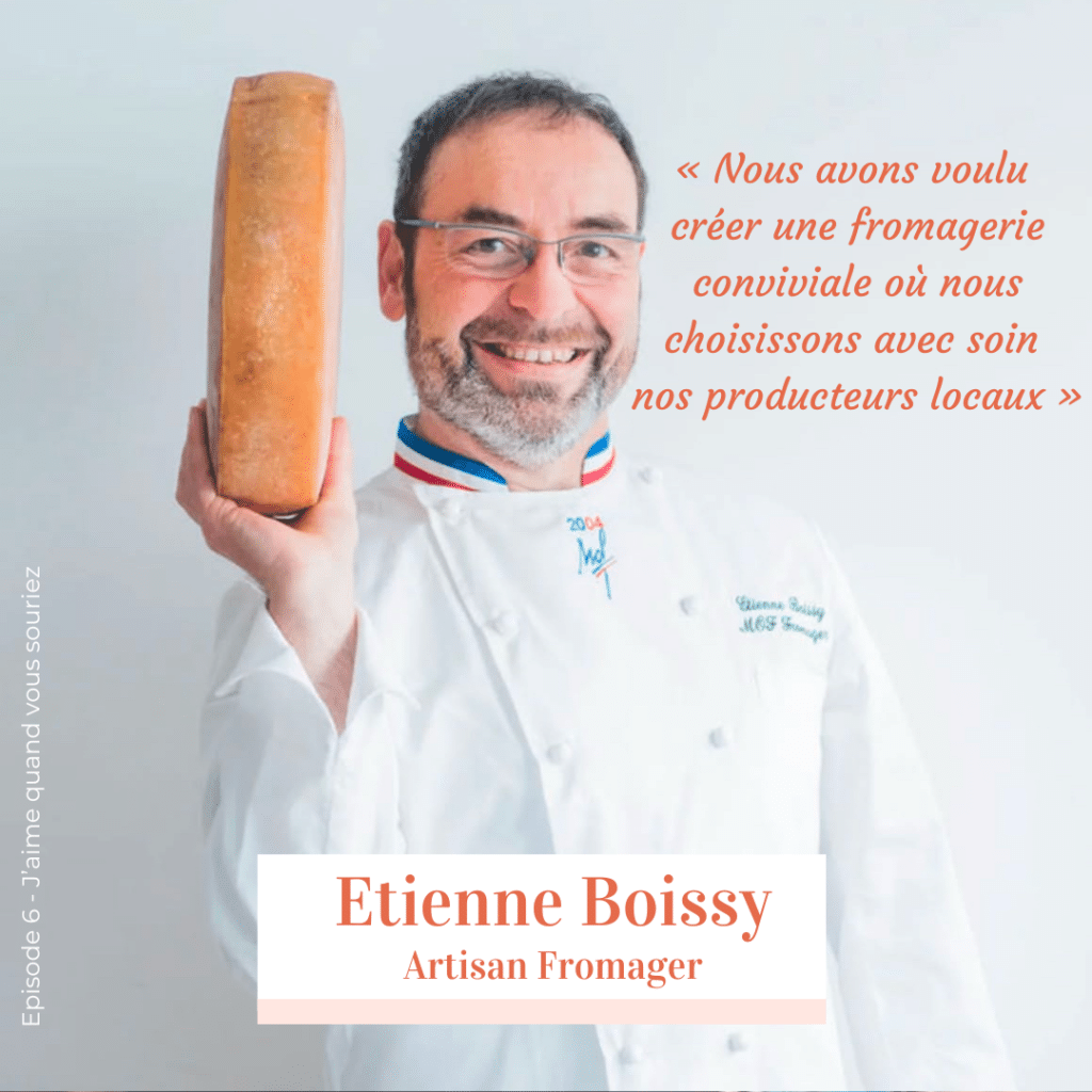 Etienne Boissy, Artisan Fromager à Bruxelles, tenant un fromage